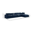 thumbnail image 3 of Meridian Furniture Serene Navy Durable Linen Fabric Modular Sectional, 3 of 11