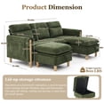 thumbnail image 7 of Villeston Modern U-Shape Sectional Sofa , 3 Seat Lounge Sleeper with Double Ottomans for Living Room,Emerald, 7 of 7