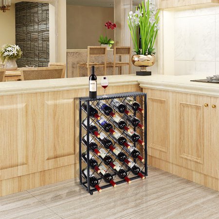 104 Bar Bottle Wine Rack Holder Modular Metal Shelf Shelves Stand Liquor Storage 