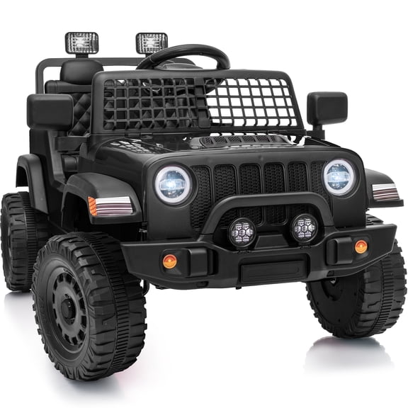 Hikiddo JC324 Kids Ride on Truck Car, 12V Ride on Toy Electric Cars for Kids w/ Remote, Bluetooth - Black