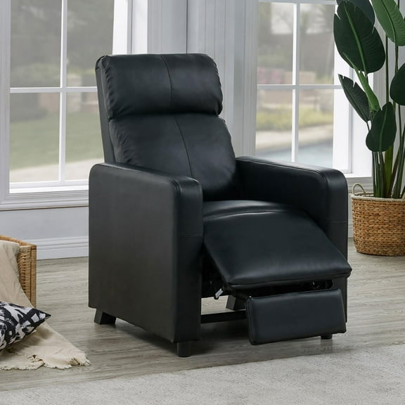 Newboti Furniture Black Upholstered Push-Back Recliner 22873