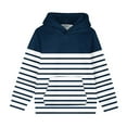 thumbnail image 3 of Baby Girl Hoodie Crewneck Oversized Hooded Sweatshirt Kids Fashion Long Sleeve Pullover Tops 4-14 Years for Girls and Boys Shirt For Baby Navy 4T, 3 of 6