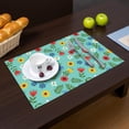 thumbnail image 2 of Placemat, Pioneer Flower Floral Print Pattern Place Mats Table Mat Set Of 2, PVC Washable Placemats for Party Kitchen Dining Decoration, 18x12 Inch, Fade Resistant, 2 of 6