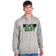 thumbnail image 5 of Know Quit Motivation Workout Exercise Zip Up Hoodie Men's Women's Brisco Brands L, 5 of 6