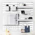 thumbnail image 1 of Kit combinado de tablero perforado RIVTUN, organizador de pared para 4 personas, color blanco, 1 of 7