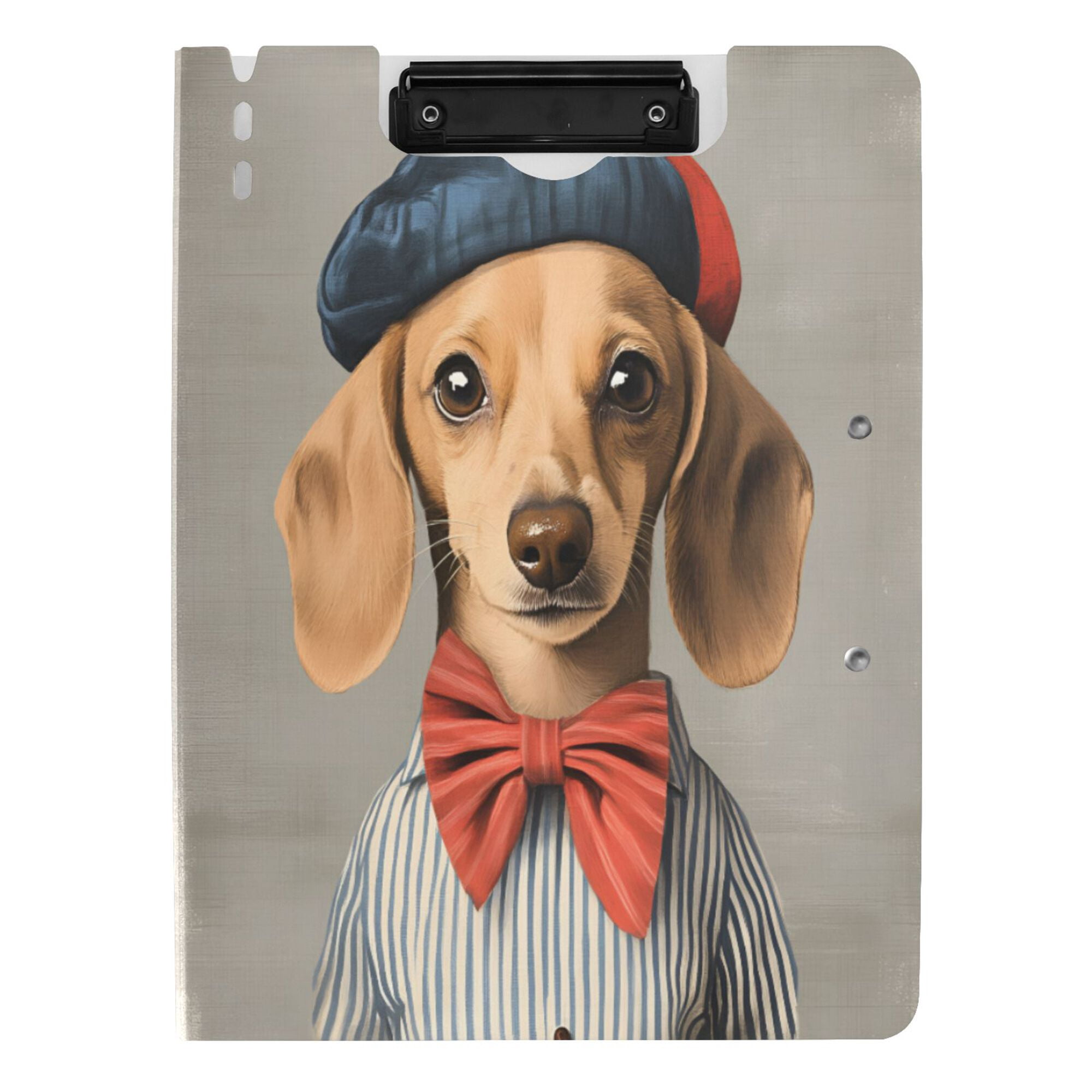 FORMRS A4 Clipboard Folder with Pen Holder Horizontal Foldable School Office Binder, Yellow Dog Artist