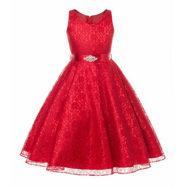 Catégorie de Produits Robes Filles / Robe Sans Manches en Dentelle pour Filles avec Fleur pour Mariage