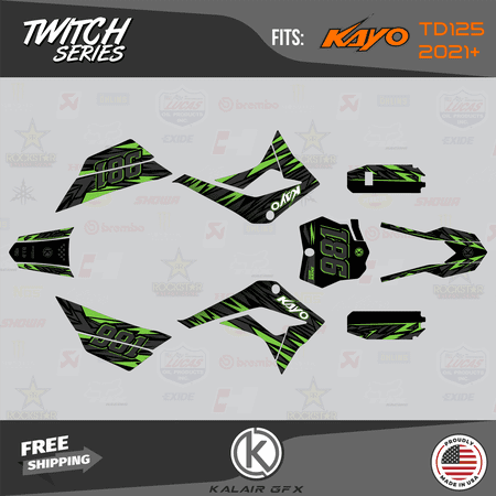 Kalair GFX Graphics Kit for Kayo PIT BIKE TD125 (2021+) Twitch Series Kalair GFX Graphics Kit for Kayo PIT BIKE TD125 (2021+) Twitch Series
