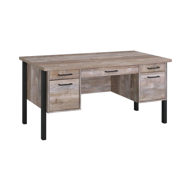 Samson 60-inch 4-drawer Office Computer Desk Weathered Oak main image 0