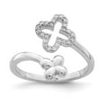 thumbnail image 3 of Sterling Silver Rhodium-plated Cubic Zirconia Adjustable Ring, 3 of 3