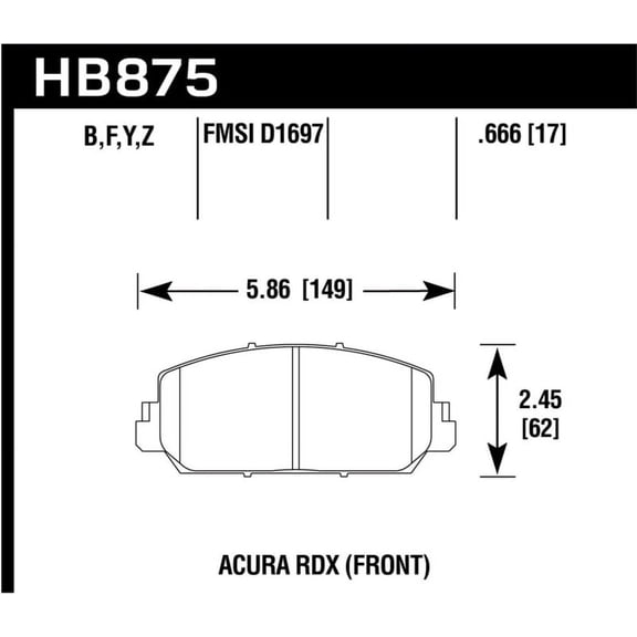 Hawk 14-17 Acura RDX/RLX Performance Ceramic Street Front Brake Pads Fits select: 2018-2019 HONDA CIVIC LX, 2019 ACURA ILX