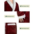 thumbnail image 4 of PAVILIA Mens Robe, Sherpa Lined Robe for Men, Fleece Fluffy Warm Long Bathrobe for Bath Shower Spa with Shawl Collar and Pockets, Sherpa Red, 4 of 6
