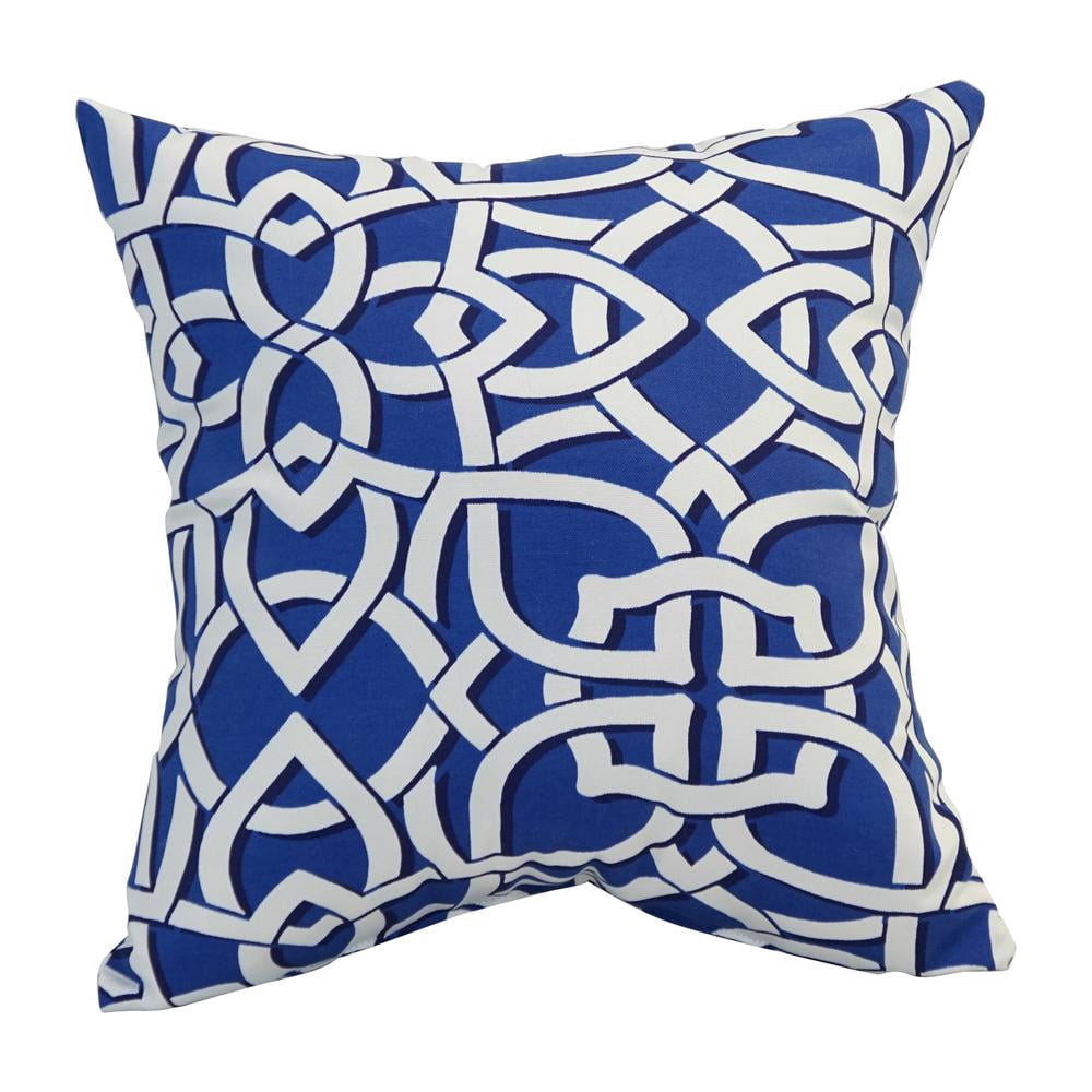 Blazing Needles Outdoor Geometric Polyester Throw Pillow, 17", Greystone Marine 4 Count