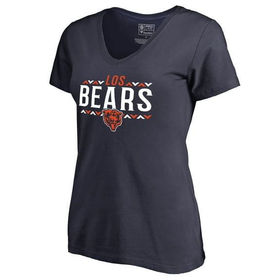 Women's Navy Chicago Bears Arriba V-Neck T-Shirt