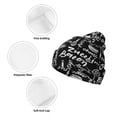 thumbnail image 3 of Yiaed Pasta Bacon Print Winter Beanie for Men Women, Fleece Lined Beanie Soft Warm Knit Hat Ski Stocking Cuffed Ca, 3 of 6