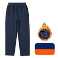 thumbnail image 2 of CPNG Teenagers Boys Baggy Sweatpants Straight Wide Leg High Waist Elastic Waist School Uniforms Pants Joggers Sweat Pants(Navy,15-16 Years), 2 of 6