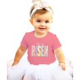 thumbnail image 2 of Ink Printed Image NOT a Quilt Patch Easter He Is Risen Shirt for Girls - Christian Spring Tee Mauve Shirt 18 Months, 2 of 8