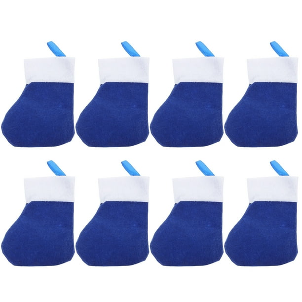 GOOHOCHY - Juego de 8 soportes para cubiertos tipo calcetín navideños, ideales para calcetines y vajilla. Bolsas de tela navideñas.