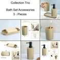 thumbnail image 3 of Trendy Beige Bathroom Set - Includes Tumbler, Soap Dispenser and Soap Dish - Set of 3 Accessories, 3 of 5