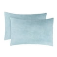 thumbnail image 4 of BNM Melange Soft Flannel Cotton Pillowcases, Set of 2, Standard, Blue, 4 of 8