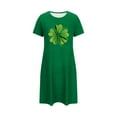 thumbnail image 5 of Sakmal Womens Moomoo Nightgowns Short Sleeve Cute St Patrick's Day Pajama Sleep Dress Short Irish St Paddys Day Shamrock Print Ladies Nightgown 2X, 5 of 5