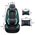 thumbnail image 3 of Universal Deluxe PU Leather 5-Seats Car Seat Cover Front Rear Cushion Full Set, 3 of 7