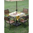 thumbnail image 4 of Outdoor Tablecloth with Umbrella Hole for Patio/Picnic/Party/Camping, Sunflower Pig Waterproof Table Cloth Square Cover Washable, Summer Eucalyptus Black Buffalo Plaid (60"x 60"), 4 of 8