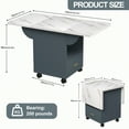 thumbnail image 2 of 39.4" Folding Dining Table with Storage Drawer & 4 Wheels, Multi-Functional Extendable Table with Storage Rack for Kitchen, Living Room, Entryway, Space Saving Design, 2 of 8