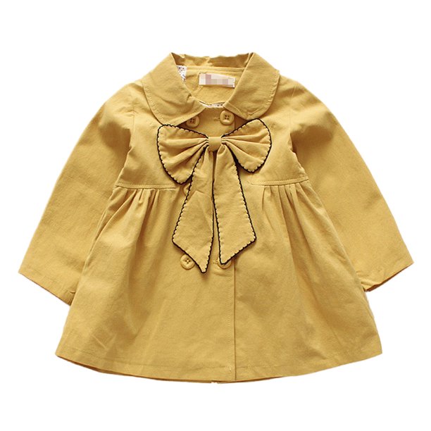 Gibobby Chamarra niñoNiños pequeños Niñas Niños Otoño Invierno algodón manga larga pajarita ropa abrigo chaqueta(Amarillo, 4-5 Años)