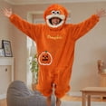 thumbnail image 7 of Silly Big Mouth Monster Adult Onesie Pajamas, Funny Plush Hooded Jumpsuit Sleepwear, Oversized Fleece Loungewear Outfit, Cozy One Piece Home Wear for Adults, Casual Relaxing and Party Occasions, 7 of 7