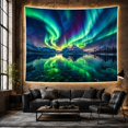 thumbnail image 6 of Green Aurora Above a Snowy Peak and Reflective Lake, Serene Digital Art for Nature Lovers, Alpine Night Decor, Housewarming Gift, Tapestry Wall Hanging for Bedroom and Studio, 6 of 7