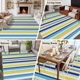 thumbnail image 5 of Area Rug for Living Room, Blue Yellow Striped Non-Slip Indoor Large Carpet for Bedroom/Dining Room, Colorful Ombre Abstract Stripes Washable Low-Profile Rectangle Floor Runner Rugs - 6 x 9 Ft, 5 of 7