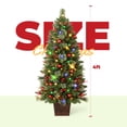 thumbnail image 6 of OasisCraft 2 Pack 4FT Pre-Lit Christmas Tree Outdoor with Pine Cones & Red Berries LED Lights, 6 of 7