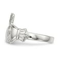 thumbnail image 3 of Sterling Silver Polished CZ Claddagh Ring, 3 of 5