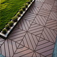thumbnail image 3 of Plastic Interlocking Deck Tiles, 44 Pack Patio Deck Tiles, 12"x12" Square Waterproof Outdoor All Weather Use, Patio Decking Tiles For Poolside Balcony Backyard, Grey/Brown, 3 of 4