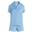 thumbnail image 6 of Joyspun Women’s Sleep Modal Short Sleeve Notch Top and Shorts Pajama Set, Size XS-XL, 2X-3X, 6 of 7