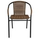 BizChair 2 Pack Medium Brown Rattan Indoor-Outdoor Restaurant Stack Chair - Walmart.com