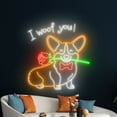 thumbnail image 5 of Handmadetneonsign I Woof You Neon Sign, Funny Corgi Neon Art Decor, Corgi Pet Room Wall Decor, 5 of 5
