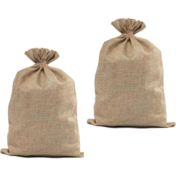 2PCS Burlap Bags 18.5x27.5 Inch Natural Jute Single Burlap Sacks, Reusable Plant Grow Bags Root Vegetable Holders, Strong Potato Sacks for Gardening Planting Food Storage,Outdoor Games