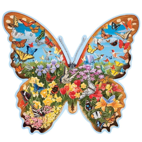 Bits and Pieces Hidden Butterfly Meadow 750 Piece Jigsaw Puzzles, 20 x 27 Inch