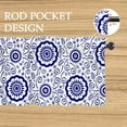 thumbnail image 4 of Blue Floral Kitchen Curtains and Valances Set - Chinoiserie Blue and White Flowers 3 Piece Kitchen Curtains 36 Inch Decor, 4 of 5