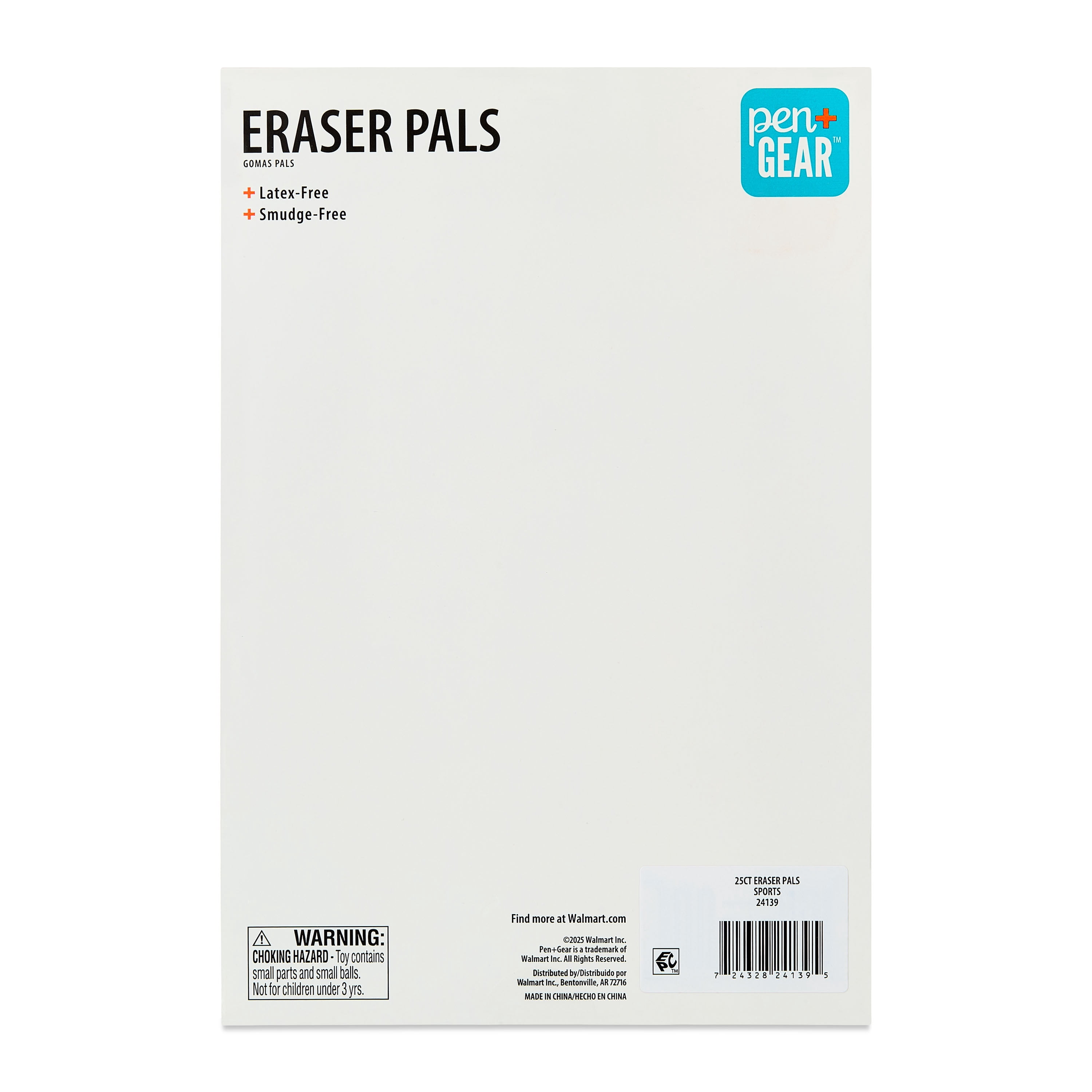 Pen+Gear Eraser Pals, Sports, 25 Count