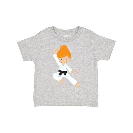 

Inktastic Karate Girl Cute Girl Black Belt Orange Hair Gift Toddler Toddler Girl T-Shirt