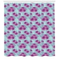 thumbnail image 3 of Flower Shower Curtain, Abstract Vintage Inspired Floral Motif of Artistic Spring Chrysanthemums on Waves, Fabric Bathroom Set with Hooks, 69"W X 75"L Long, Multicolor, by Ambesonne, 3 of 3