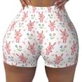 thumbnail image 2 of Logiee Hello Rabbit Print Women's Biker Shorts,Workout Gym Shorts,Scrunch Shorts,Tummy Control Hidden Scrunch Running Yoga Shorts-Large, 2 of 8
