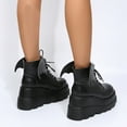 thumbnail image 5 of YLYL Halloween Boots for Women Bat Wings Lace-up Wedge Heel Short Boots Classic Comfortable Glossy High Heels Shoes, 5 of 7
