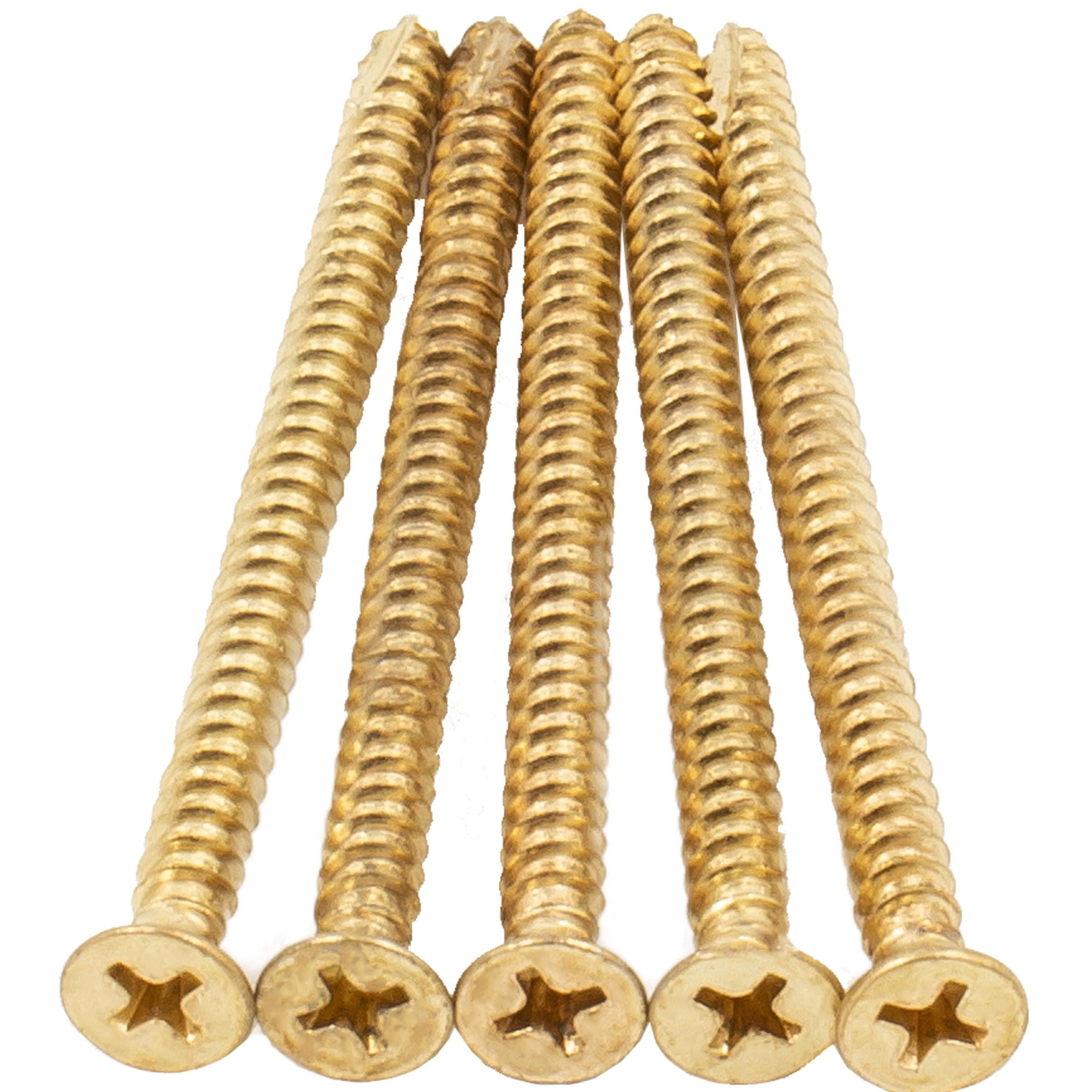 Door Hinge Screws, 9 x 23/4", 100Pack, Polished Brass by Stone