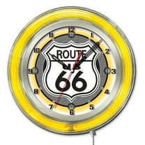 Route 66 19" Double Neon Wall Clock
