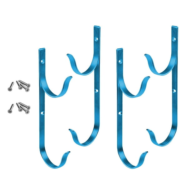 Perchas multifuncionales para poste de piscina, accesorios para piscina, ganchos para valla, 4 piezas azul Cola Perchas para postes de piscina