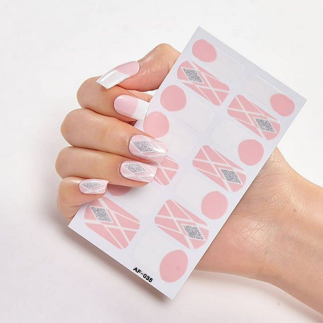 Cured Gel Nail Polish Strips Stickers, Adhesive Full Wrap Gel Nail Art Sticker, Waterproof Gel